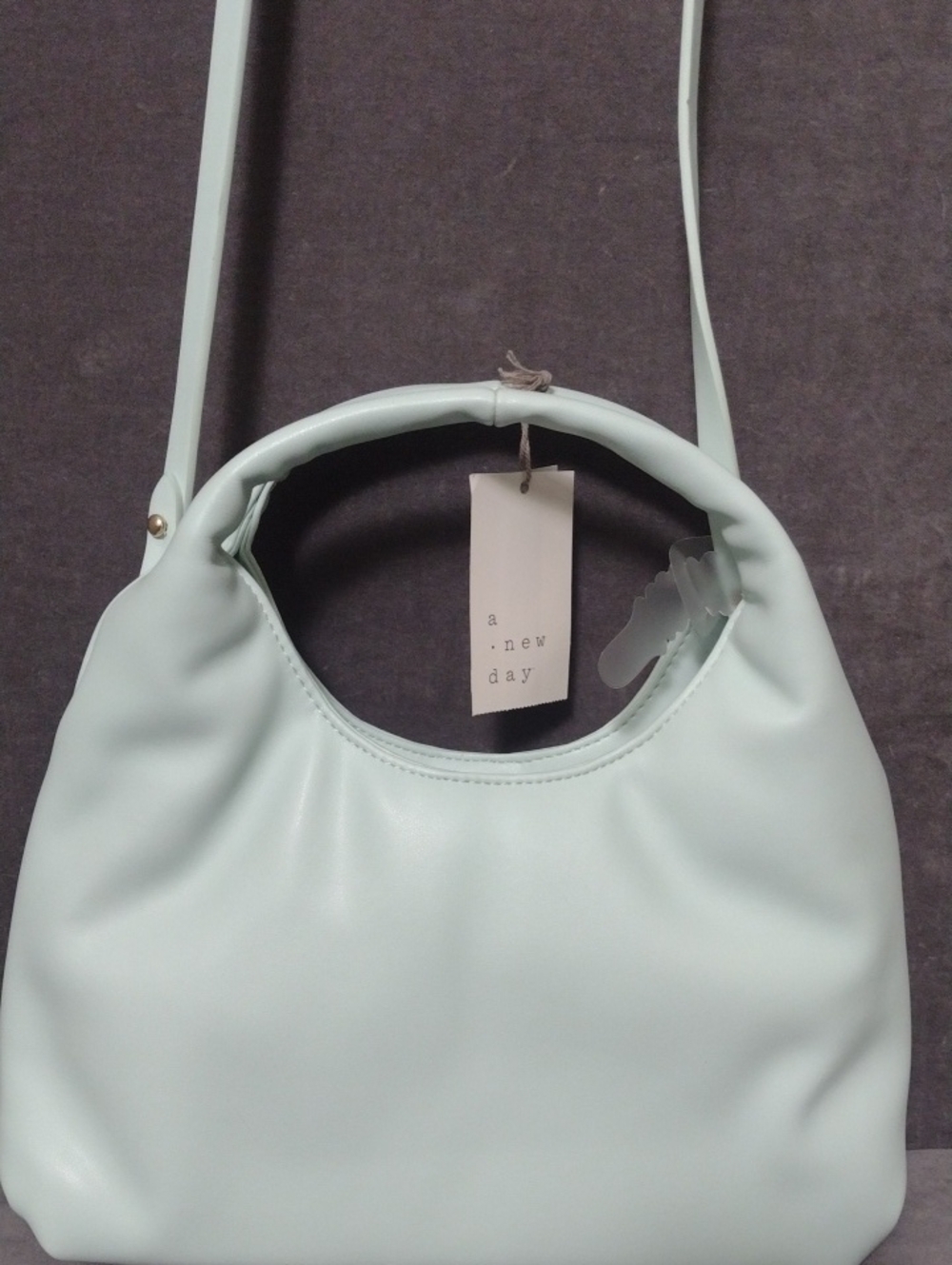 a new day Pastel Mint Shoulder Bag Detachable Crossbody Strap